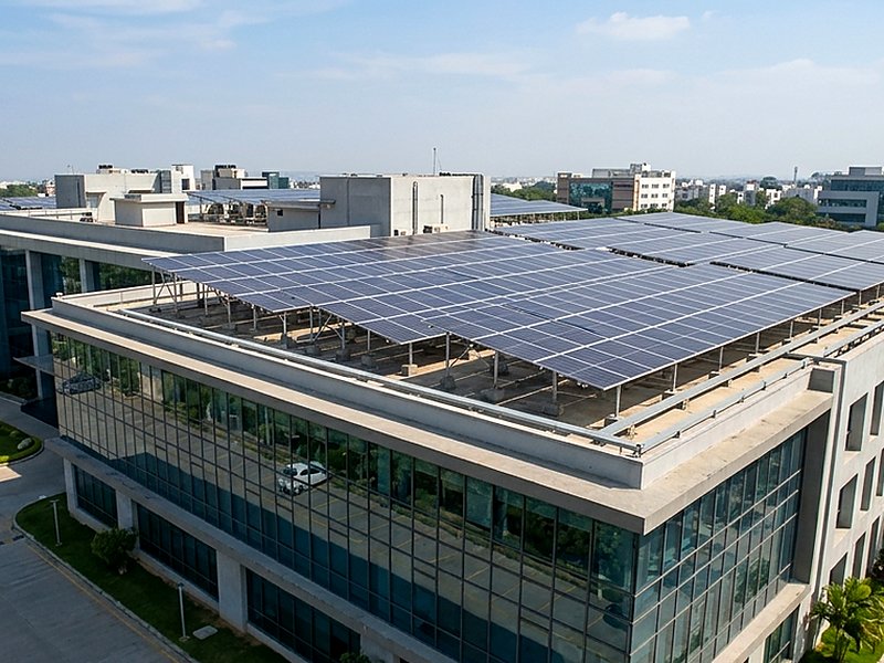Rooftop solar on a commercial building