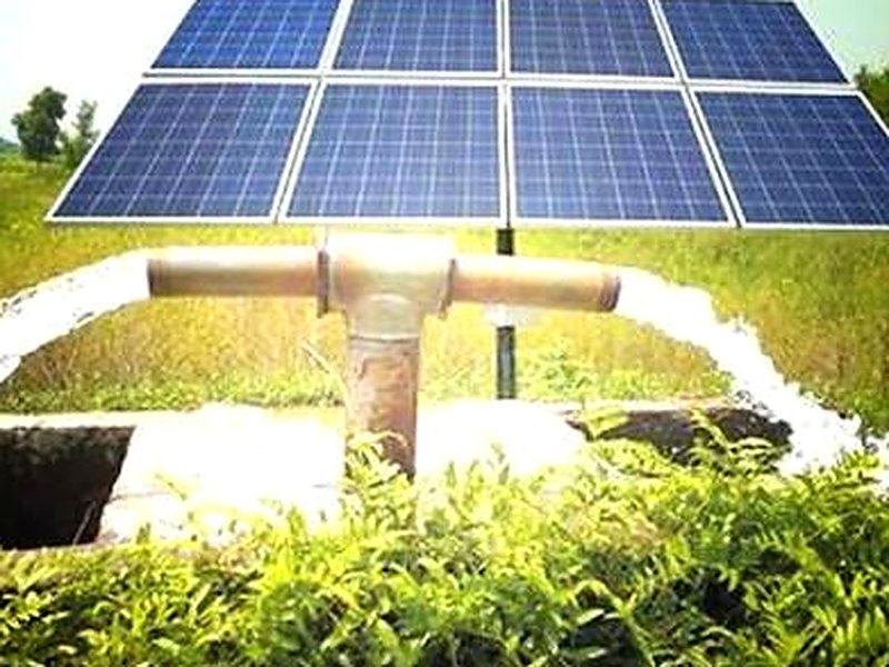 Solar water pump on a farm